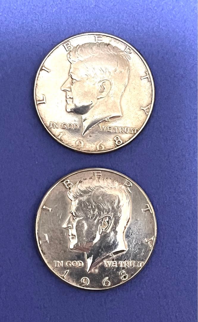 1968 ケネディハーフダラー銀貨 2枚セット
