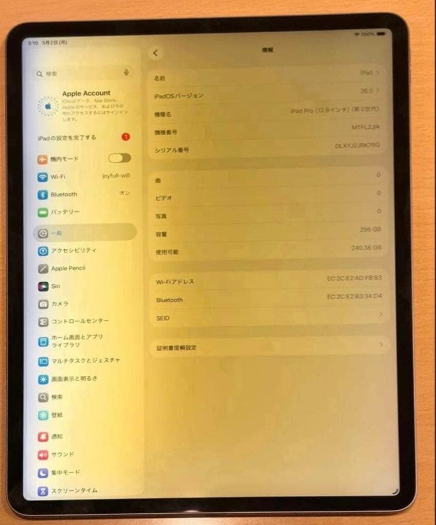 Apple iPad Pro (第3世代) 256GB 12.9インチ