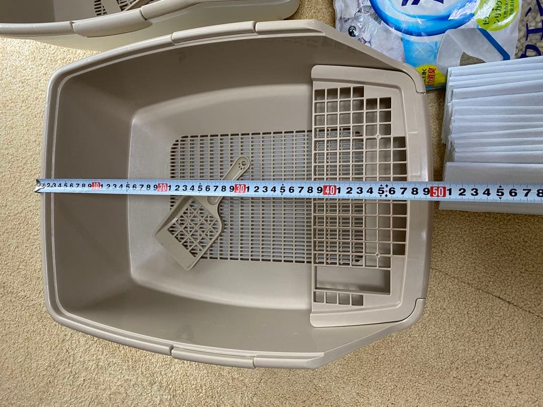 猫用トイレセット（トイレ2個、砂2袋、スコップ2個、シート14枚)