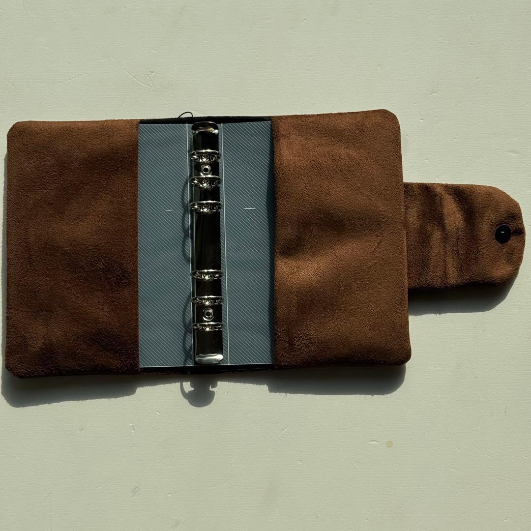 【1点のみ】バインダーカバー　スエード　ブラウン　バインダー付