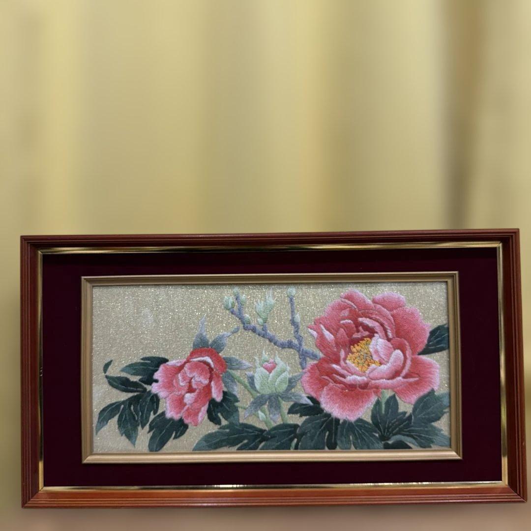 刺繍作品　牡丹